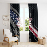 Custom American Flag Racing Window Curtain Dirt Bike Motocross Racewear Hexagon and Lightning - Wonder Print Shop