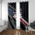 Custom American Flag Racing Window Curtain Dirt Bike Motocross Racewear Hexagon and Lightning - Wonder Print Shop