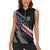 Custom American Flag Racing Women Sleeveless Polo Shirt Dirt Bike Motocross Racewear Hexagon and Lightning - Wonder Print Shop