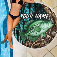 Crappie Fishing Customize Name Beach Blanket Forest and Camo Background in Outdoor Fishing - Wonder Print Shop