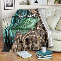 Crappie Fishing Customize Name Blanket Forest and Camo Background in Outdoor Fishing - Wonder Print Shop