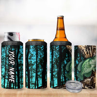 Crappie Fishing Customize Name 4 in 1 Can Cooler Tumbler Forest and Camo Background in Outdoor Fishing - Wonder Print Shop