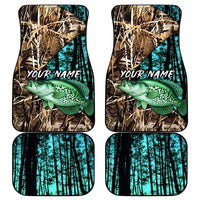 Crappie Fishing Customize Name Car Mats Forest and Camo Background in Outdoor Fishing - Wonder Print Shop
