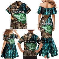 Crappie Fishing Customize Name Family Matching Mermaid Dress and Hawaiian Shirt Forest and Camo Background in Outdoor Fishing - Wonder Print Shop