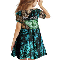 Crappie Fishing Customize Name Family Matching Off Shoulder Maxi Dress and Hawaiian Shirt Forest and Camo Background in Outdoor Fishing - Wonder Print Shop