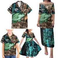 Crappie Fishing Customize Name Family Matching Puletasi and Hawaiian Shirt Forest and Camo Background in Outdoor Fishing - Wonder Print Shop