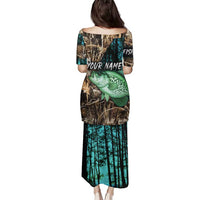 Crappie Fishing Customize Name Family Matching Puletasi and Hawaiian Shirt Forest and Camo Background in Outdoor Fishing - Wonder Print Shop