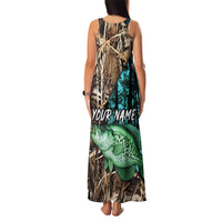 Crappie Fishing Customize Name Family Matching Tank Maxi Dress and Hawaiian Shirt Forest and Camo Background in Outdoor Fishing - Wonder Print Shop