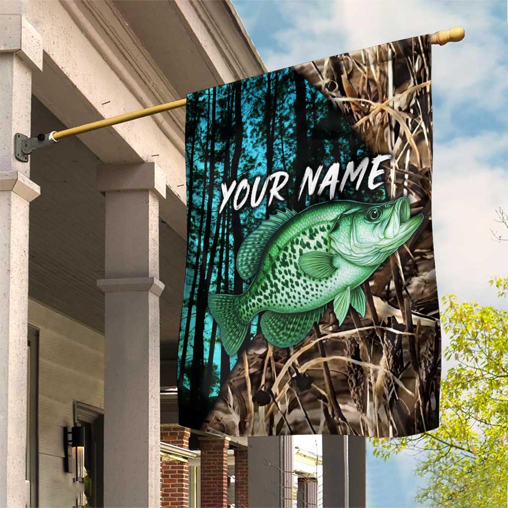 Crappie Fishing Customize Name Garden Flag Forest and Camo Background in Outdoor Fishing - Wonder Print Shop