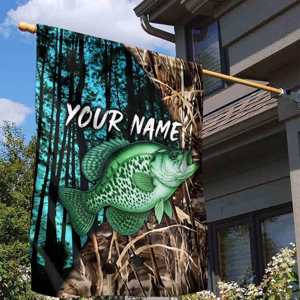 Crappie Fishing Customize Name Garden Flag Forest and Camo Background in Outdoor Fishing - Wonder Print Shop