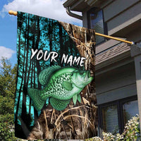 Crappie Fishing Customize Name Garden Flag Forest and Camo Background in Outdoor Fishing - Wonder Print Shop