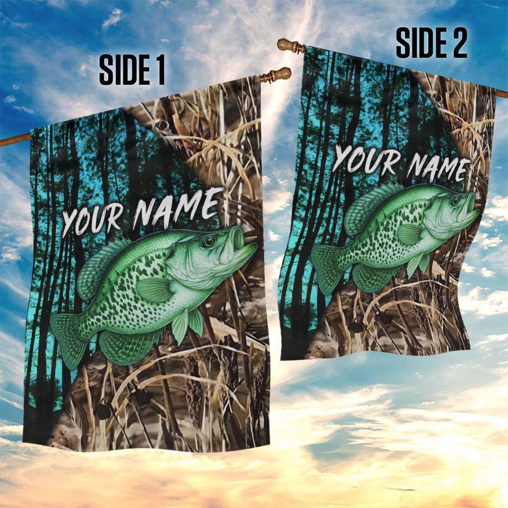 Crappie Fishing Customize Name Garden Flag Forest and Camo Background in Outdoor Fishing - Wonder Print Shop