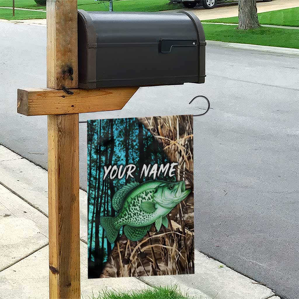 Crappie Fishing Customize Name Garden Flag Forest and Camo Background in Outdoor Fishing - Wonder Print Shop