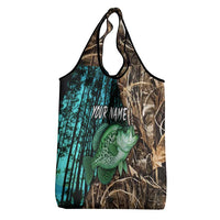 Crappie Fishing Customize Name Grocery Bag Forest and Camo Background in Outdoor Fishing - Wonder Print Shop