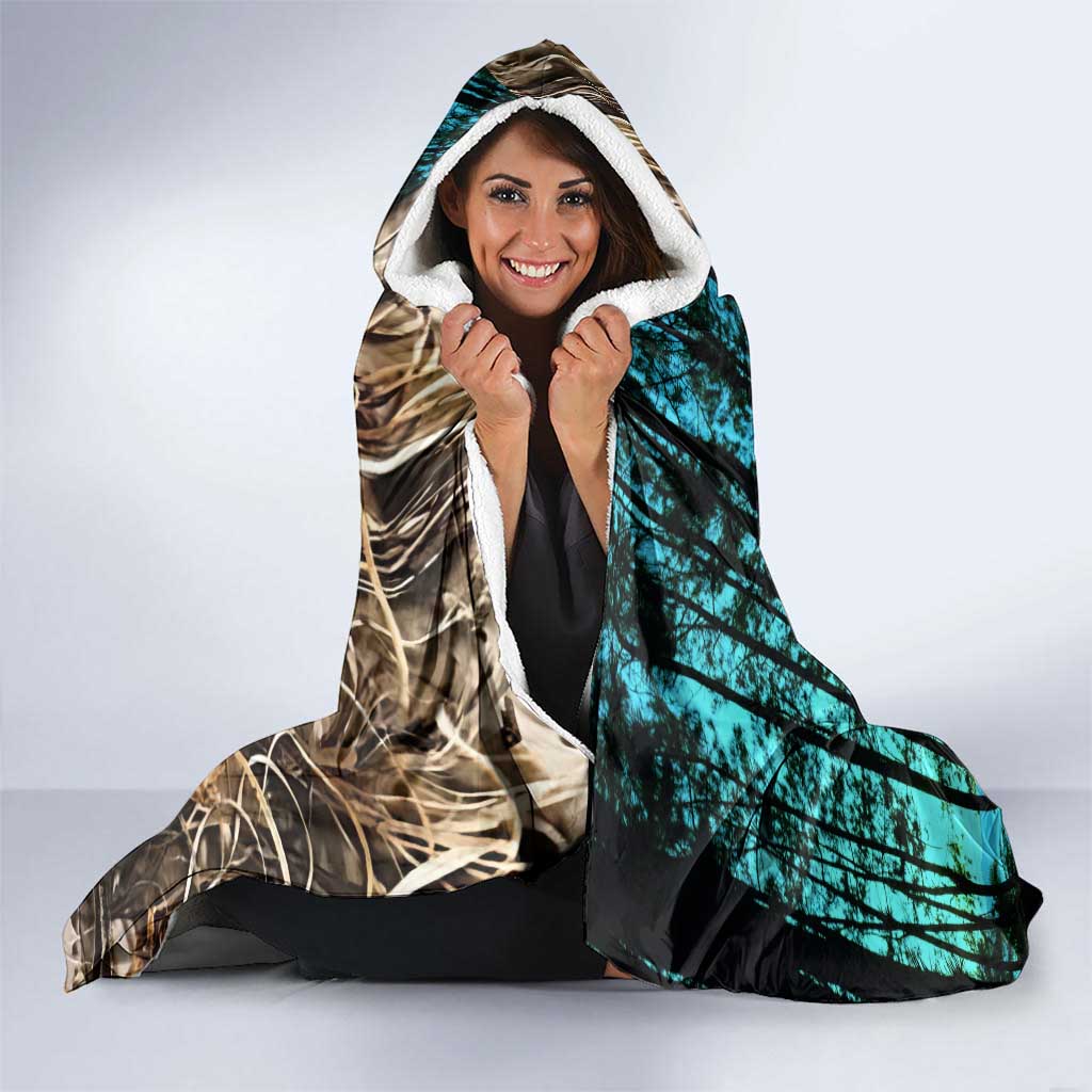 Crappie Fishing Customize Name Hooded Blanket Forest and Camo Background in Outdoor Fishing - Wonder Print Shop