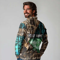 Crappie Fishing Customize Name Long Sleeve Polo Shirt Forest and Camo Background in Outdoor Fishing - Wonder Print Shop