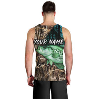 Crappie Fishing Customize Name Men Tank Top Forest and Camo Background in Outdoor Fishing - Wonder Print Shop