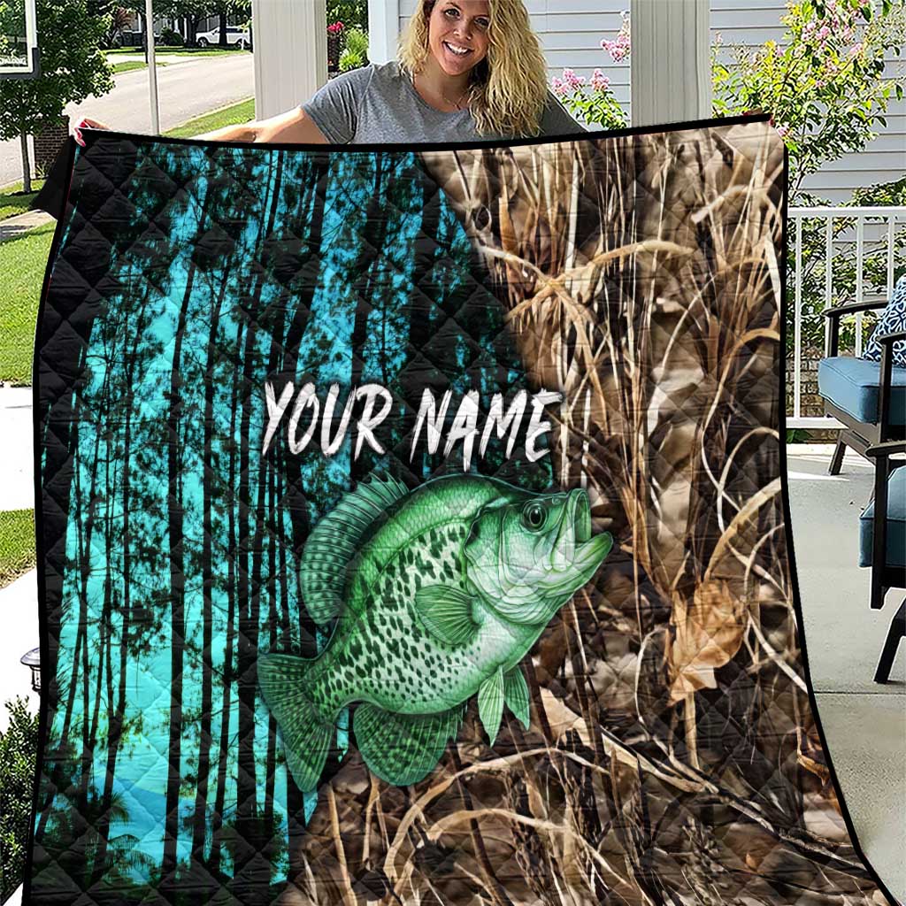 Crappie Fishing Customize Name Quilt Forest and Camo Background in Outdoor Fishing - Wonder Print Shop