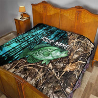 Crappie Fishing Customize Name Quilt Forest and Camo Background in Outdoor Fishing - Wonder Print Shop