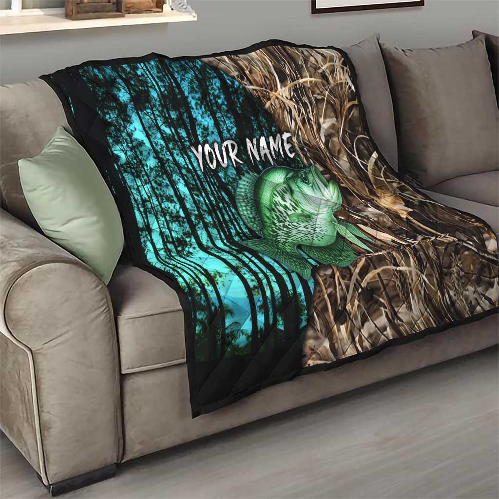 Crappie Fishing Customize Name Quilt Forest and Camo Background in Outdoor Fishing - Wonder Print Shop