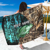 Crappie Fishing Customize Name Sarong Forest and Camo Background in Outdoor Fishing - Wonder Print Shop