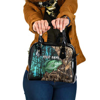 Crappie Fishing Customize Name Shoulder Handbag Forest and Camo Background in Outdoor Fishing - Wonder Print Shop