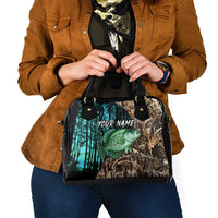 Crappie Fishing Customize Name Shoulder Handbag Forest and Camo Background in Outdoor Fishing - Wonder Print Shop