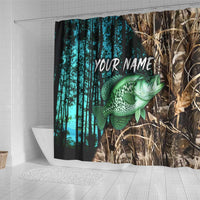 Crappie Fishing Customize Name Shower Curtain Forest and Camo Background in Outdoor Fishing - Wonder Print Shop