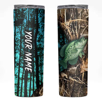 Crappie Fishing Customize Name Skinny Tumbler Forest and Camo Background in Outdoor Fishing - Wonder Print Shop
