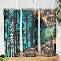 Crappie Fishing Customize Name Skinny Tumbler Forest and Camo Background in Outdoor Fishing - Wonder Print Shop