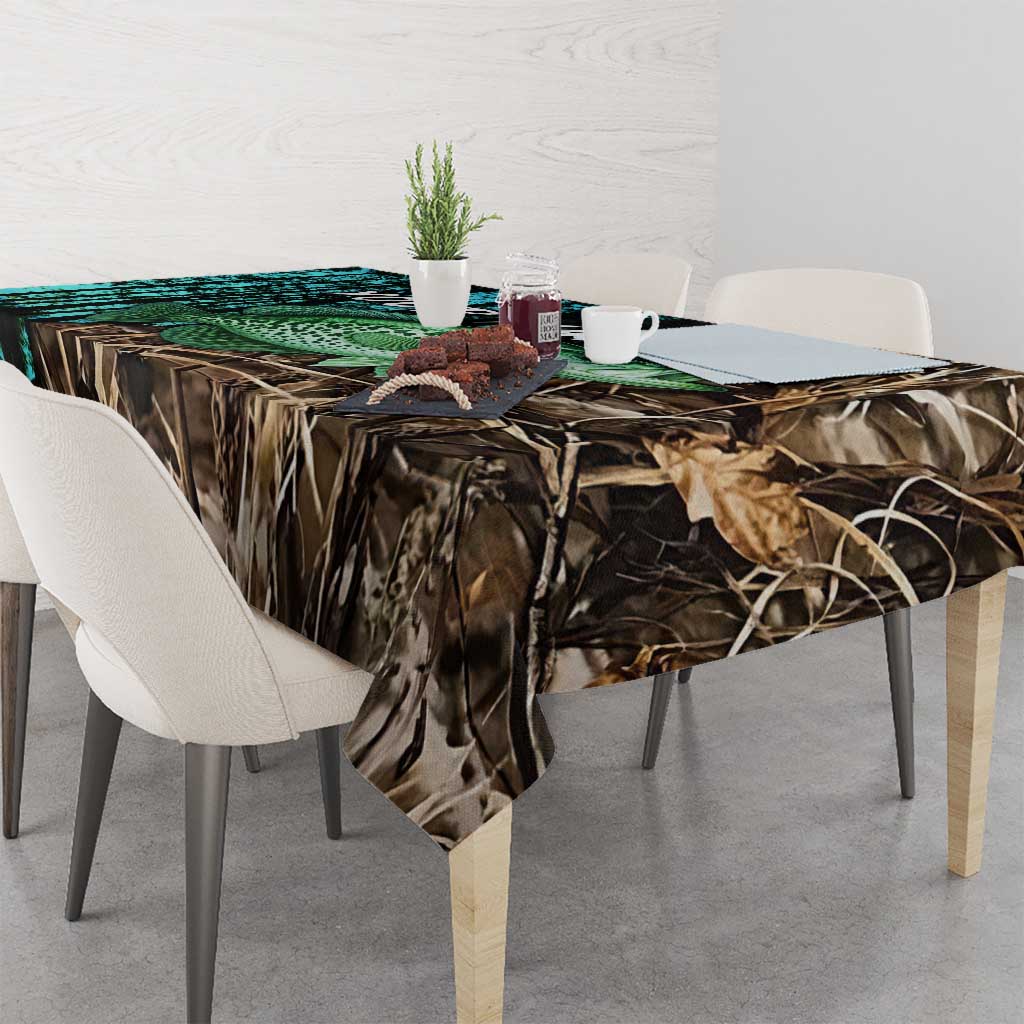 Crappie Fishing Customize Name Tablecloth Forest and Camo Background in Outdoor Fishing - Wonder Print Shop