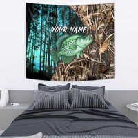 Crappie Fishing Customize Name Tapestry Forest and Camo Background in Outdoor Fishing - Wonder Print Shop