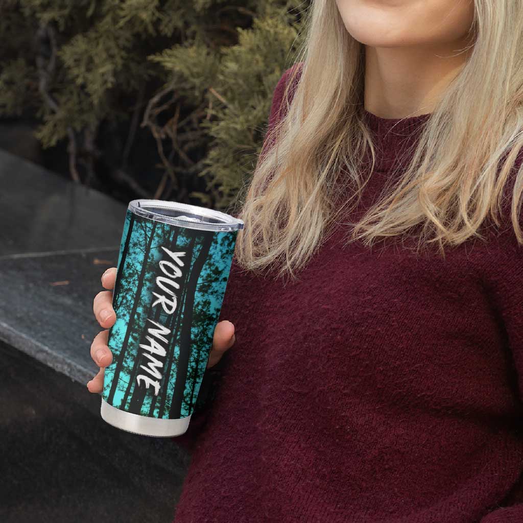 Crappie Fishing Customize Name Tumbler Cup Forest and Camo Background in Outdoor Fishing - Wonder Print Shop