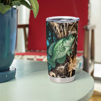 Crappie Fishing Customize Name Tumbler Cup Forest and Camo Background in Outdoor Fishing - Wonder Print Shop