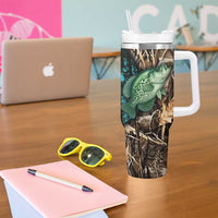 Crappie Fishing Customize Name Tumbler With Handle Forest and Camo Background in Outdoor Fishing - Wonder Print Shop