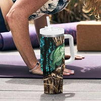 Crappie Fishing Customize Name Tumbler With Handle Forest and Camo Background in Outdoor Fishing - Wonder Print Shop