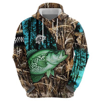 Crappie Fishing Customize Name Zip Hoodie Forest and Camo Background in Outdoor Fishing - Wonder Print Shop