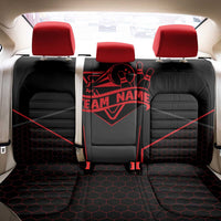 Bowling Team Back Car Seat Cover Red and Black Strike Graphic and Custom Name Section - Wonder Print Shop