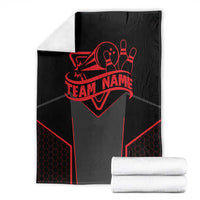 Bowling Team Blanket Red and Black Strike Graphic and Custom Name Section - Wonder Print Shop