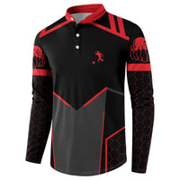 Bowling Team Button Sweatshirt Red and Black Strike Graphic and Custom Name Section - Wonder Print Shop