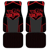 Bowling Team Car Mats Red and Black Strike Graphic and Custom Name Section - Wonder Print Shop