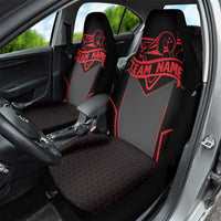 Bowling Team Car Seat Cover Red and Black Strike Graphic and Custom Name Section - Wonder Print Shop