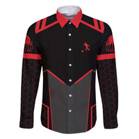 Bowling Team Family Matching Summer Maxi Dress and Hawaiian Shirt Red and Black Strike Graphic and Custom Name Section - Wonder Print Shop