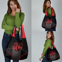 Bowling Team Grocery Bag Red and Black Strike Graphic and Custom Name Section - Wonder Print Shop