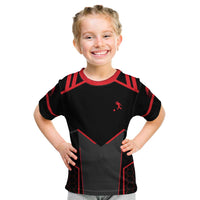 Bowling Team Kid T Shirt Red and Black Strike Graphic and Custom Name Section - Wonder Print Shop
