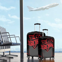 Bowling Team Luggage Cover Red and Black Strike Graphic and Custom Name Section - Wonder Print Shop