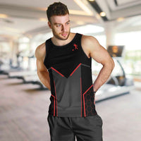 Bowling Team Men Tank Top Red and Black Strike Graphic and Custom Name Section - Wonder Print Shop