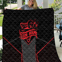 Bowling Team Quilt Red and Black Strike Graphic and Custom Name Section - Wonder Print Shop