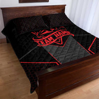 Bowling Team Quilt Bed Set Red and Black Strike Graphic and Custom Name Section - Wonder Print Shop