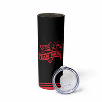 Bowling Team Skinny Tumbler Red and Black Strike Graphic and Custom Name Section - Wonder Print Shop